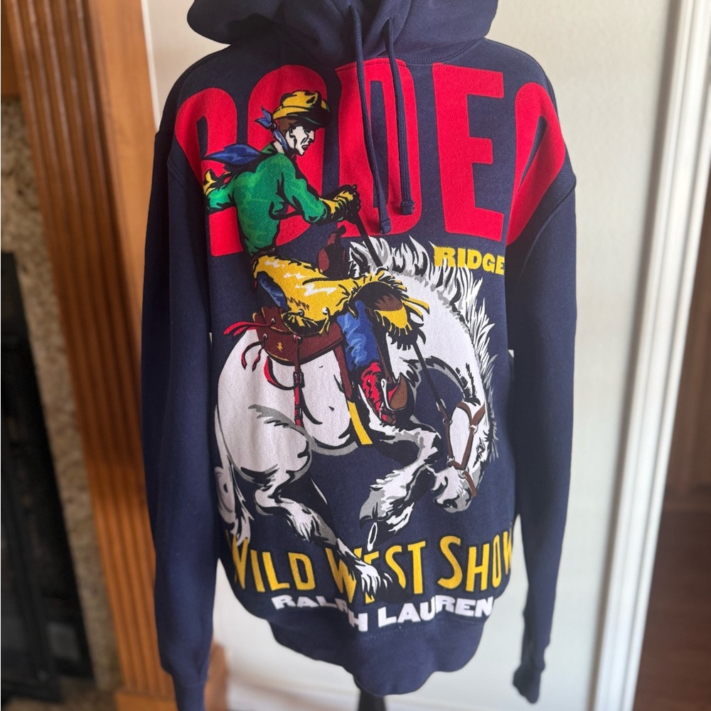 Ralph Lauren Navy 'Wild West Show' Graphic Hoodie Sweater